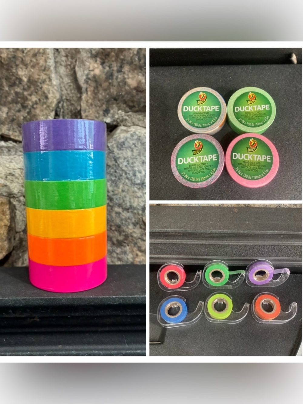 Multicolor Duck Tape Ducklings Rainbow Paint Splatter Mini Rolls .75" X 180"